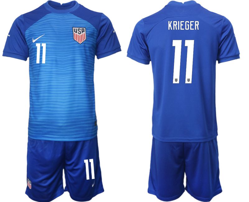 Men 2022 World Cup National Team United States away blue #11 Soccer Jersey